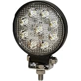Ecco Flood Light,950 lm,Round,LED,3" H E92005-1 Each | 5 Inch 27 Watt Round Waterproof Work Lamp for Commercial Vehicle Light, Tow Truck, Work Truck, Construction Vehicle