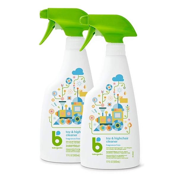 BABYGANICS TOY & HIGHCHAIR CLEANER SPRAY, FRAGRANCE FREE,...