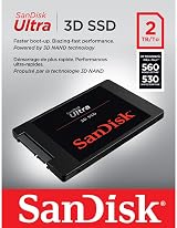 SanDisk Ultra 3D SSD 2TB 560MB/s Read 530MB/s Write Black view 3