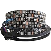 5M Black PCB 5050 RGB LED Strip Waterproof IP65 300 SMD Black PCB Board DC 12V Flexible Light