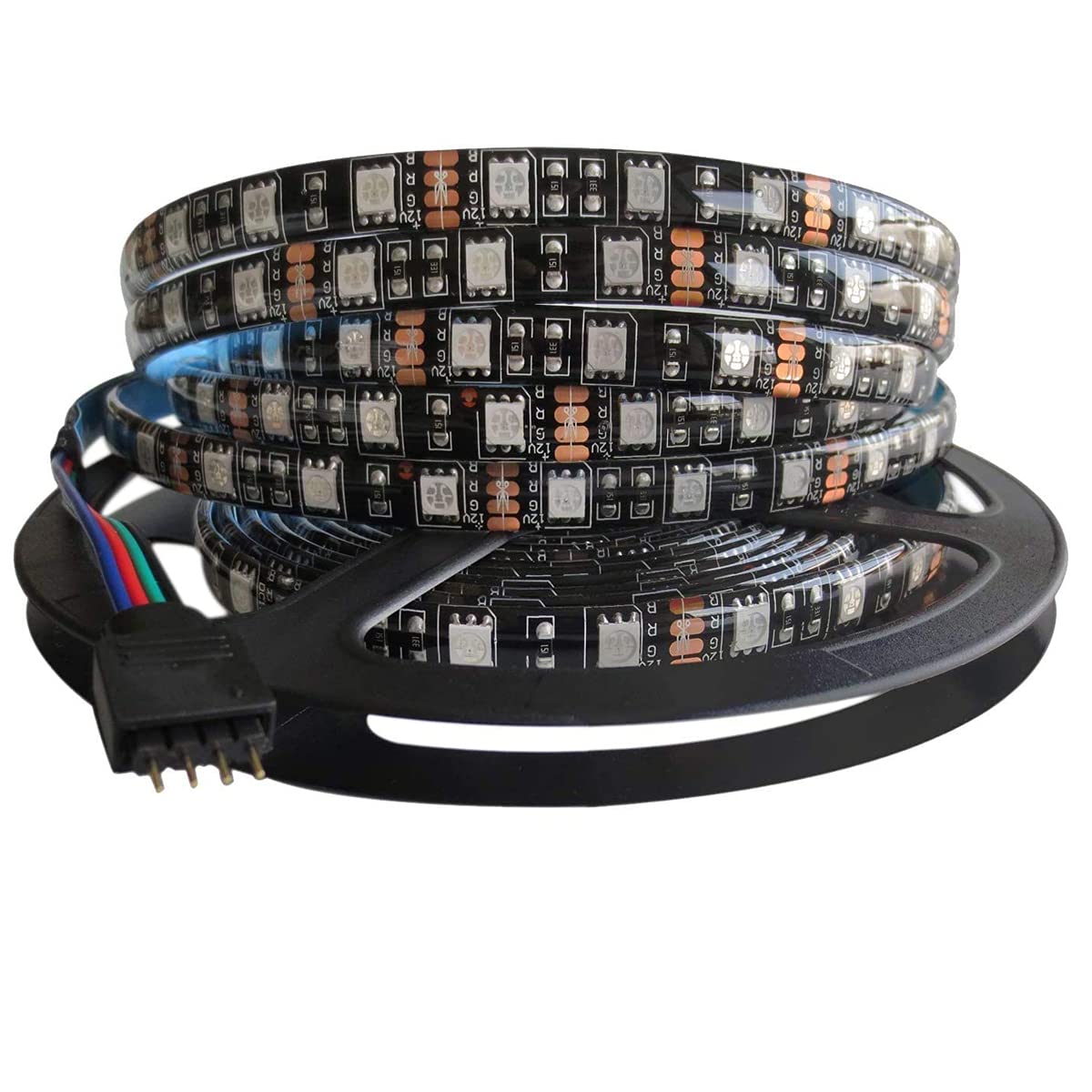 Photo 1 of 5M Black PCB 5050 RGB LED Strip Waterproof IP65 300 SMD Black PCB Board DC 12V Flexible Light
