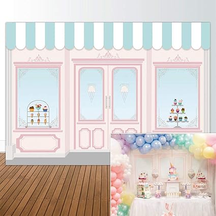 Amazon Com Allenjoy 7x5ft Ice Cream Parlor Shop Backdrop For Girl S