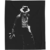 Michael Silhouette Velveteen Plush Blanket | Dance Portrait, Black and White