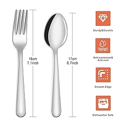 24-piece Forks and Spoons Silverware Set, Unokit