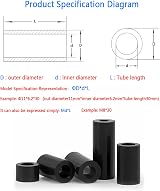 Lemiyoo 102Pcs Plastic Spacers Washers Kit M6/M8 Nylon Non-Threaded Standoff view 2