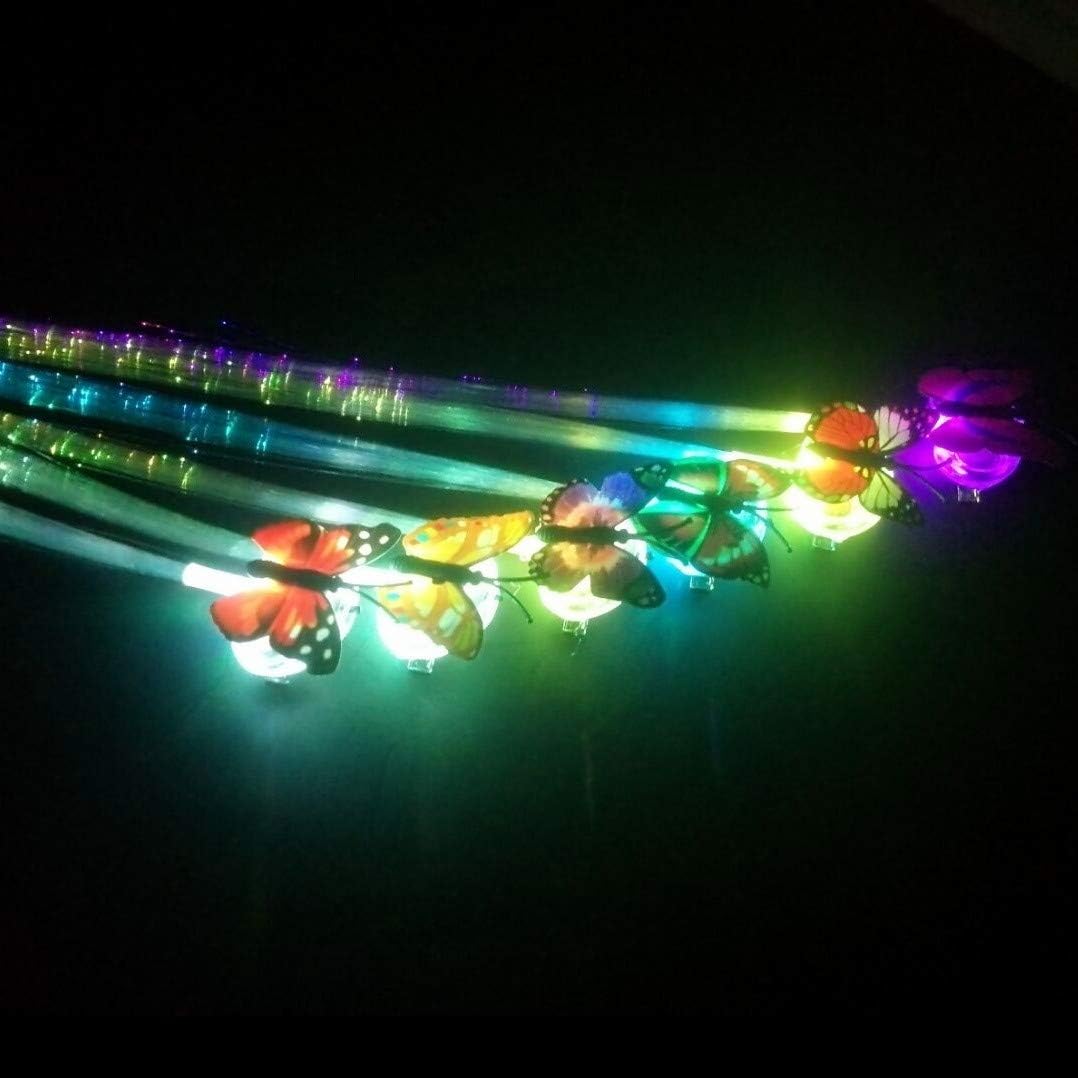 M.best 12 PCS LED Butterfly (Random Color) Flashing Fiber Optic Hair Braid Barrettes for Light Up Glow Party Favors Supplies -Multicolors,M - Image 4
