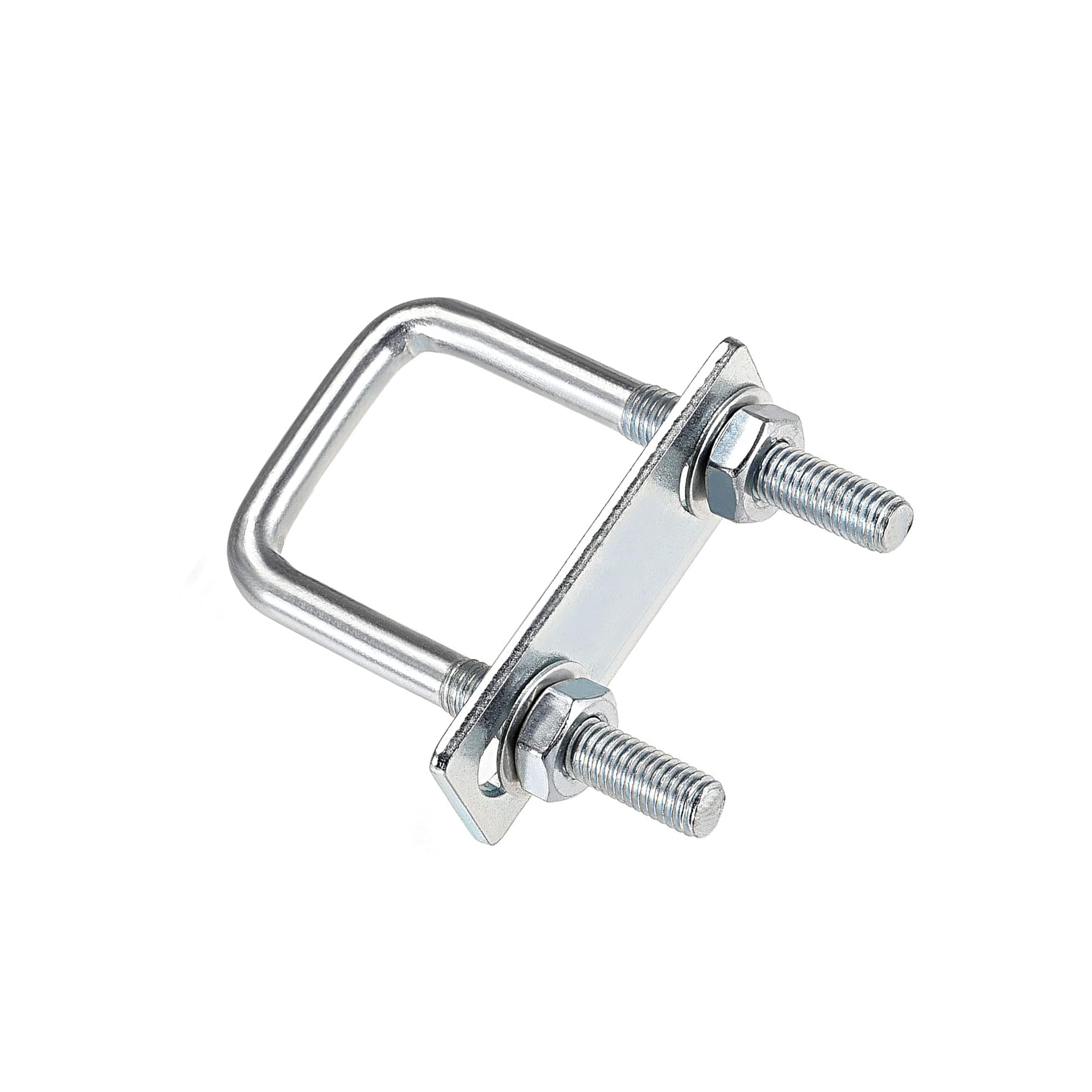 MACHSWON Square U-Bolt,1 Set Carton Steel M8 U Bolts 35mm(1-3/8") Inner Width 80mm Length with Nuts and Frame Plate for Automobiles Boat Trailer