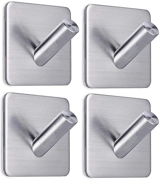 FOTYRIG Self Adhesive Hooks Heavy Duty Wall Hanger Hooks Stainless