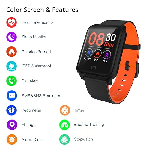 Fitpolo Fitness Tracker with Heart Rate Monitor, Smart Watch