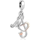 NARTGO Music Note Charm Musical Notation Bead Compatible with Pandora Charms Bracelets