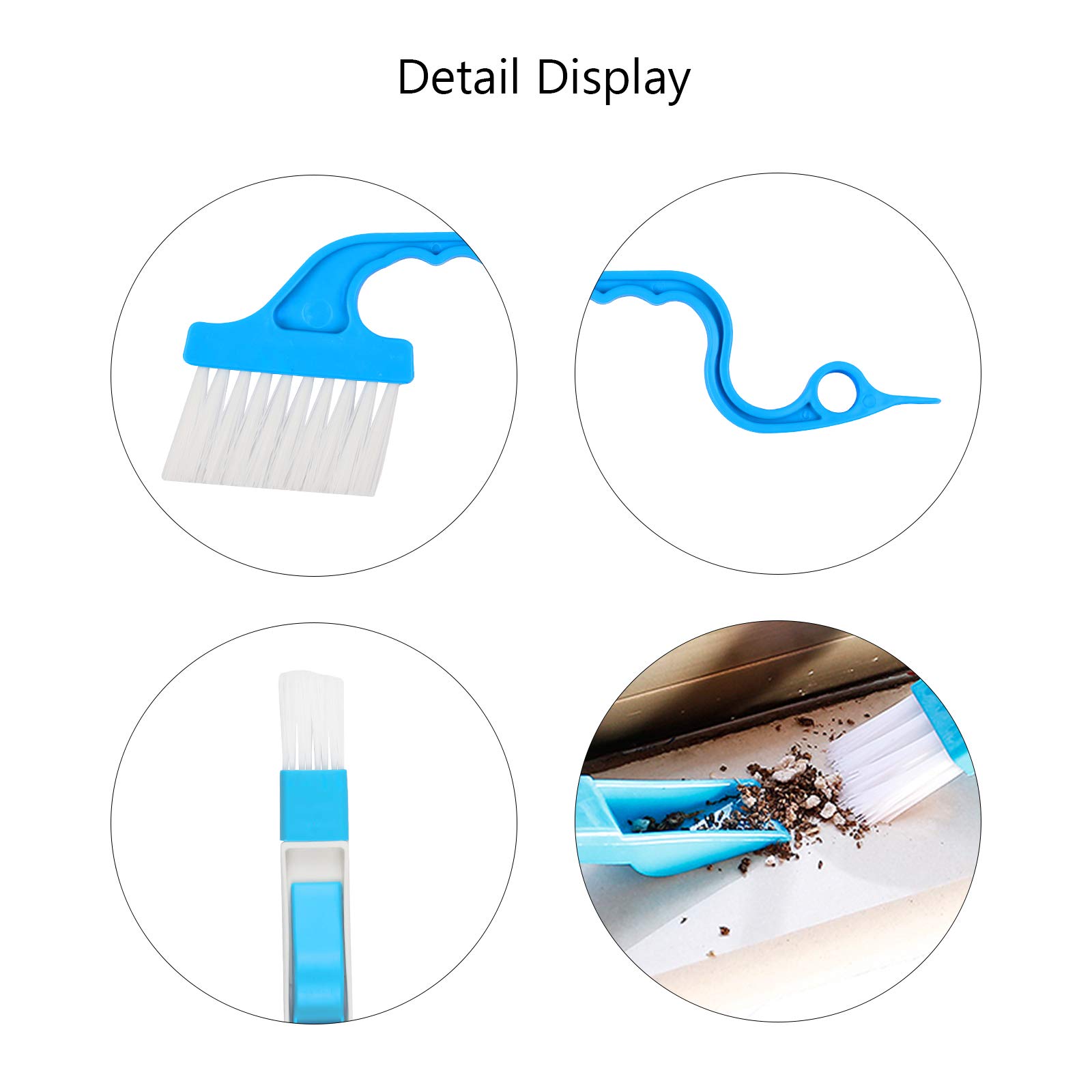 TAZEMAT 5 Stücke Nut Reinigungsbürsten Fenster Gap Groove Reinigungsbürste mit Transparenter Haken Reinigungsbürsten für Türen Fenster Jalousie Klimaanlage Tastatur