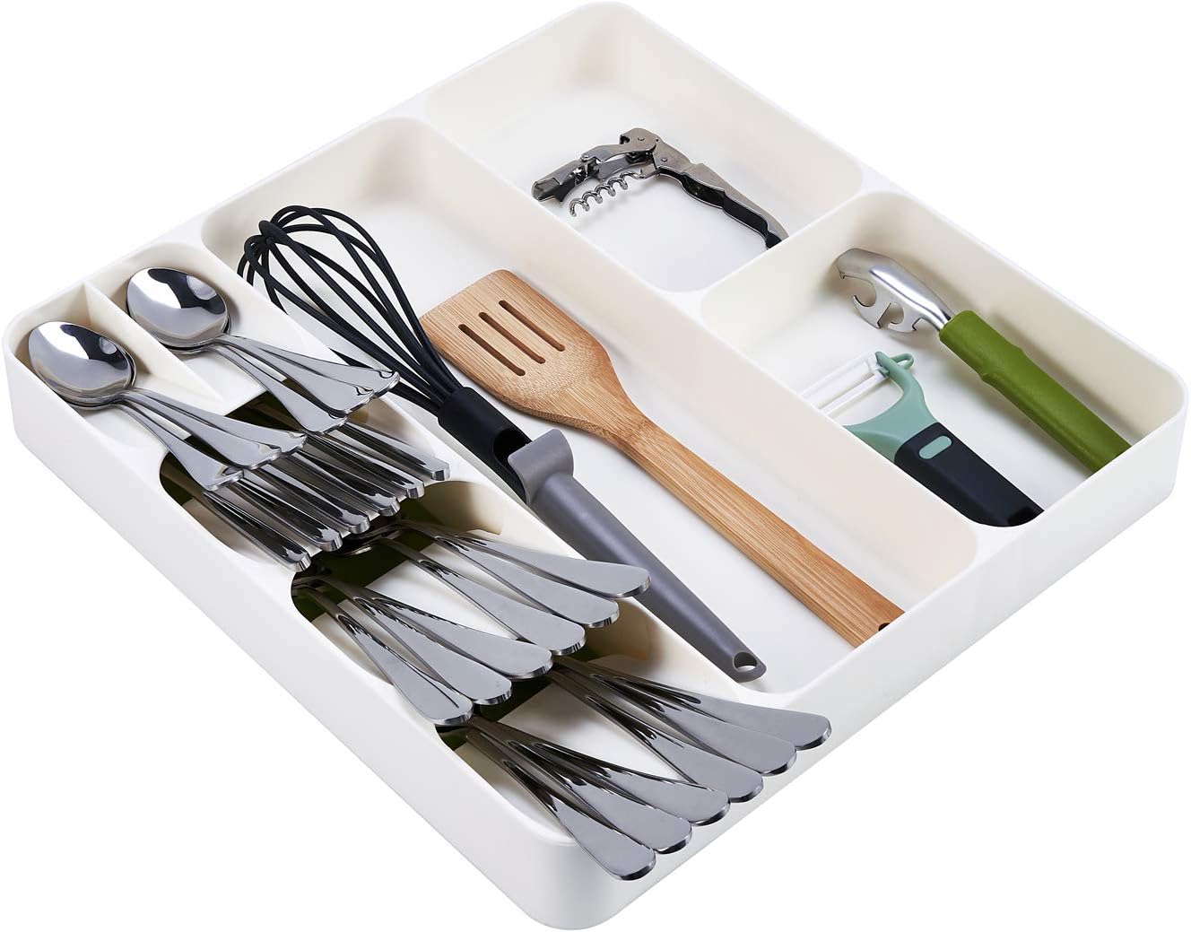 SOMIER DrawerStore Large Kitchen Drawer Organizer Tray for Cutlery