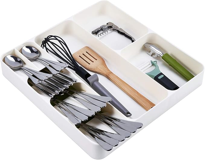 SOMIER DrawerStore Large Kitchen Drawer Organizer Tray for Cutlery
