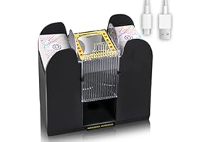 Nileole 6 Decks Automatic Card Shuffler, USB-C/Battery-Powered Hybrid Model Shuffler for UNO, Phase10, Texas Hold'em, Poker, Home Card Games, Blackjack, Party Club