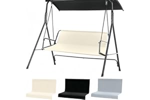 SUAETIAI Porch Patio Swing Seat Cover Replacement, 680D Thickened Waterproof Oxford Swing Replacement Fabric for Outdoor Garden 2/3 Seater Chair 58.2x19.7x19.7 inch(Beige)