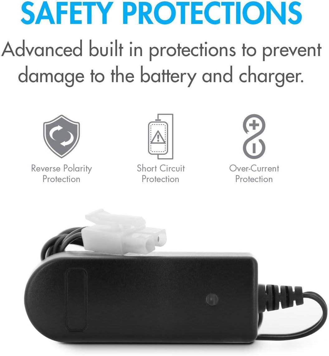 Tenergy RC Battery Charger for 9.6V (8S) NiMH/NiCd Battery Packs, 12V 400mA AC Plug Charger w/ Standard Tamiya Connector for RC Hobbies: Toys & Games