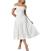 Caintima Womens Formal Dresses Off Shoulder Short Sleeve Evening Dresses Cocktail Dresses for Women