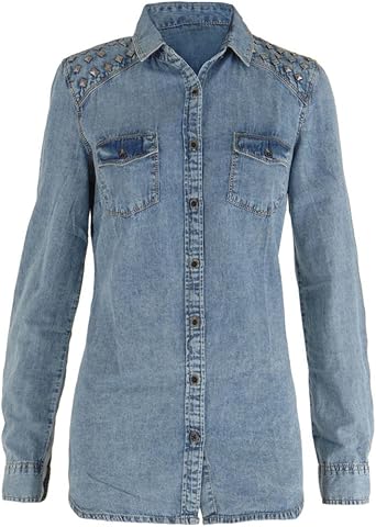 acid wash denim shirt womens