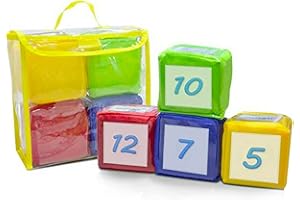 Eamay Playing Game Dice Soft Foam Cubes, Set of 4 Learn Pocket Cubes, Ages 5 Months and Up.
