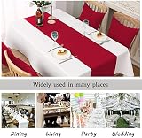 LivinEase 250 GSM Cotton Blend Table Runner 42x240cm Red for Holidays view 7
