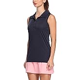 LastFor1 Women's Polo Sleeveless Shirts UPF 50+ Quick Dry Golf Tennis Athletic Tank Tops Outdoor Sports Navy M