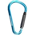 22kN Large Aluminum Auto Locking Ladder Hook, Professional CE Certified Heavy Duty Lightweight Carabiner for Outdoor Tower Climbing, Aerial Work, Rescue, D Ring Clip w/Huge Opening Gate