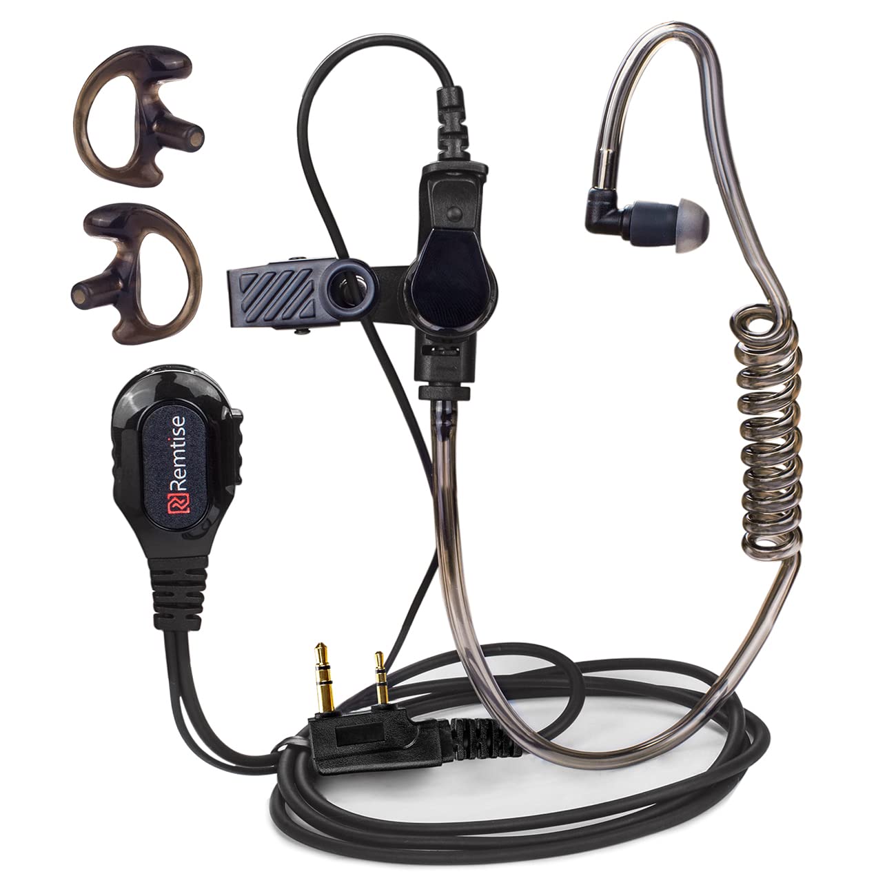 Photo 1 of Covert Acoustic Tube Earpiece with Mic for Baofeng UV-5R Walkie Talkies, Surveillance Headset and PTT Compatible with 2 Way Radios Brands Baofeng and Kenwood, Puxing, Wouxun (Black)