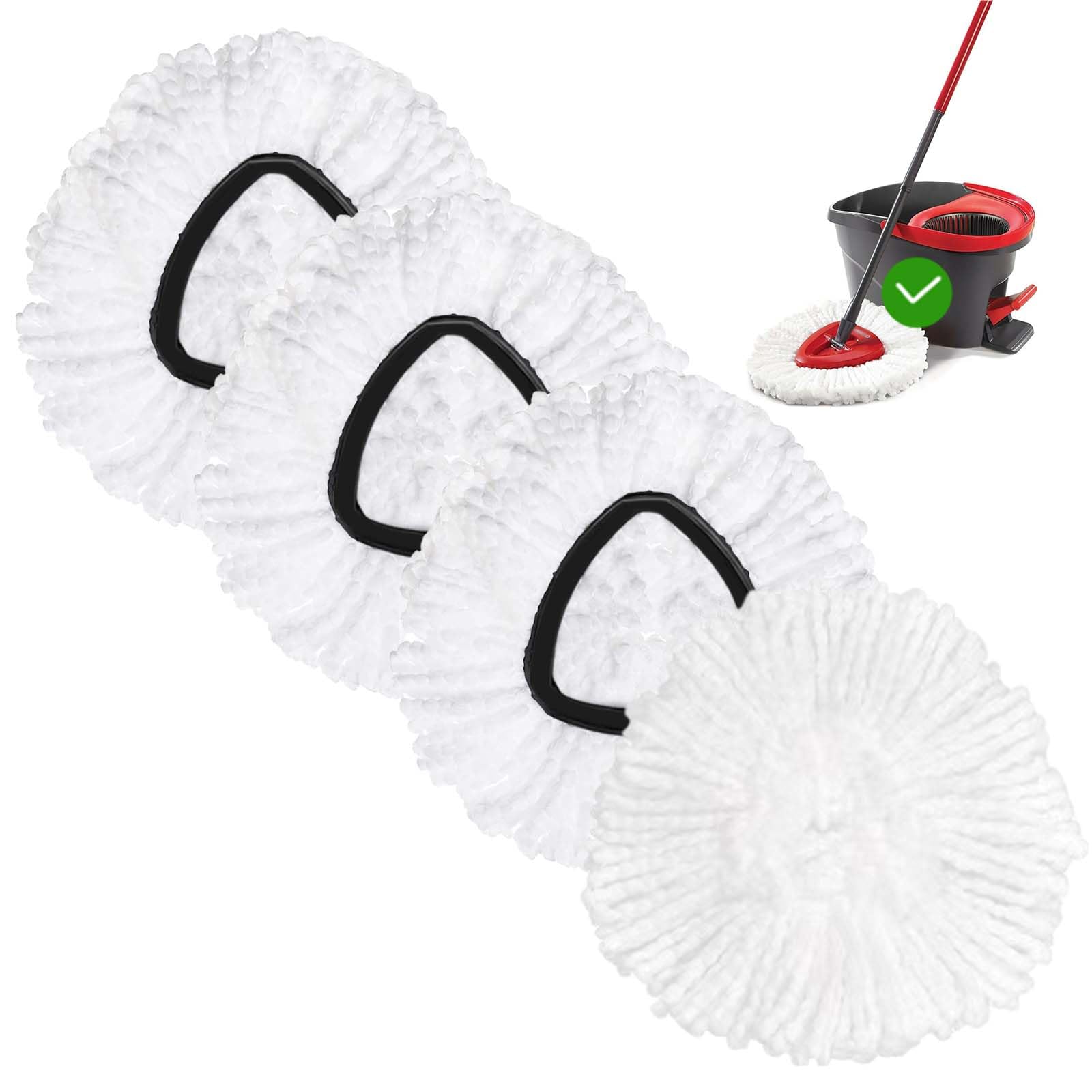 Photo 1 of 4 Pack Spin Mop Replacement Head Mop Refill Compatible with Oceda Triangle Swivel Mops Microfiber Swivel Mop Refill,Deep Clean,Machine Washable and Easy to Replace