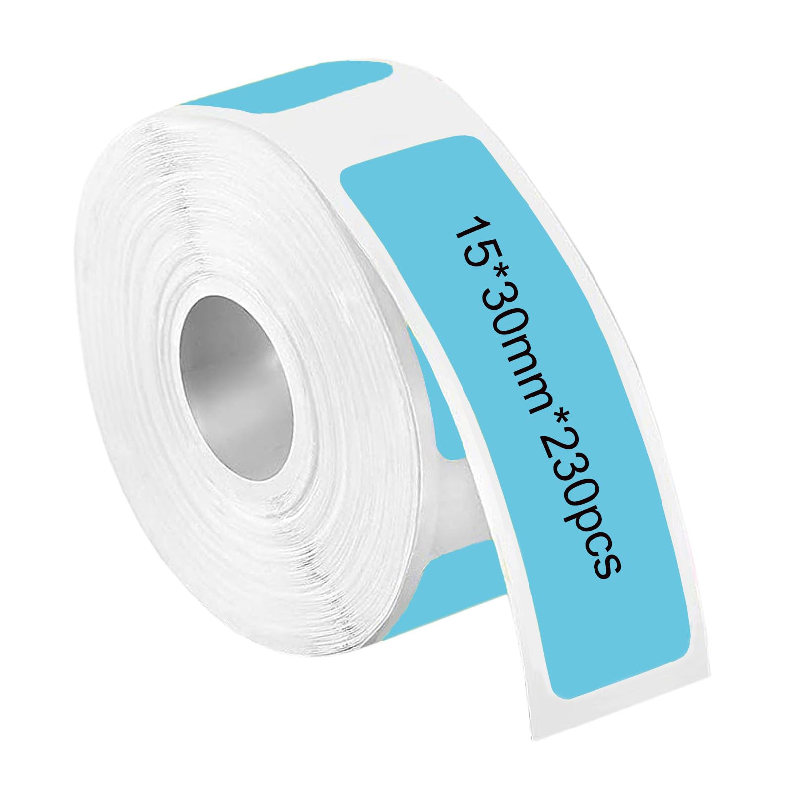 Photo 1 of TFSUCCE Turquoise Blue Label Print Paper 15mmx30mm (0.59" X 1.18"), 230 Labels/Roll Thermal Stickers Waterproof Self-Adhesive Multipurpose Labeling Tape Household Storage Labels
