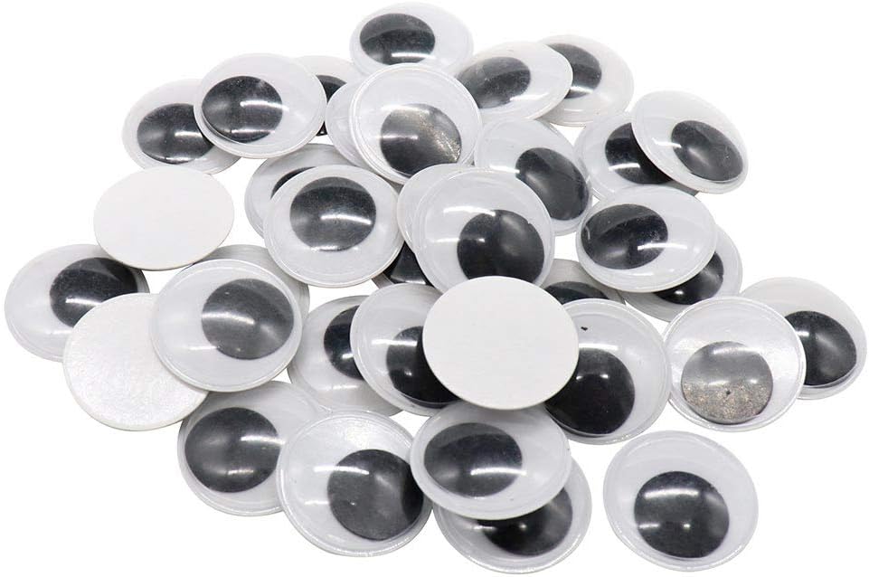 48pcs 25mm Plastic Wiggly Googly Eyes for Toy Accessory (with Self-Adhesive) (48pcs 25mm)