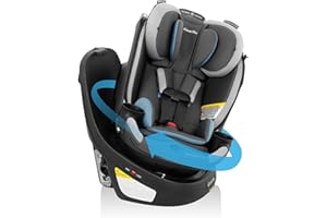 Evenflo Revolve360 Slim 2-in-1 Rotational Car Seat with Quick Clean Cover (Stow Blue)