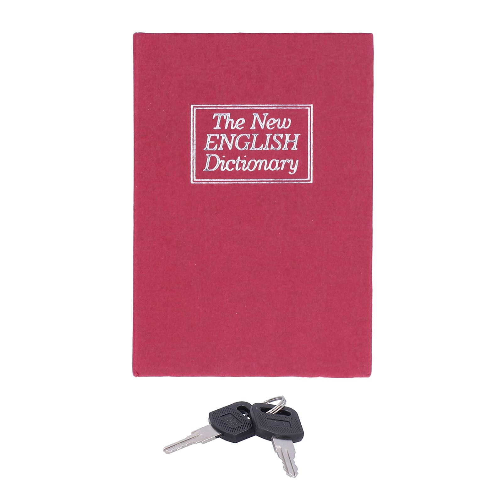 Book Safe With Key Lock - Mini Security Money Hiding Box, Simulation Diversion Safe 4.5x3.1x1.8 Inch (Red)