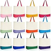 Epakh 12 Pack Canvas Tote Bags Bulk 18.5 x 15 Inch Reusable Grocery Shopping Bags Tote Luggage for Shopping