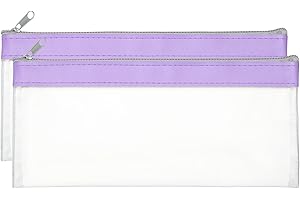 PATIKIL 8.7x3.9 Inch Money Bags with Zipper, 2 Pcs Clear PVC Cash Deposit Bank Pouch Envelopes Makeup Bag Check Wallet for Co