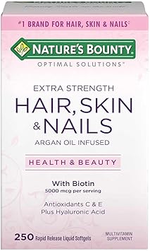 Amazon Com Nature S Bounty Hair Skin And Nails 5000 Mcg Of Biotin