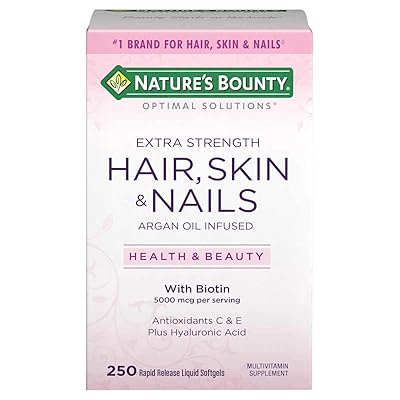Nature's Bounty Extra Strength Hair Skin Nails, 5000mcg of Biotin (250 Count)