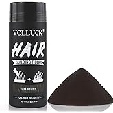 VOLLUCK Hair Fibers for Thinning Hair, Instant Coverage Hair Building Fibers for Women and men, Natural Hair Powder for Conceal Hair Loss 28 g (Dark Brown)