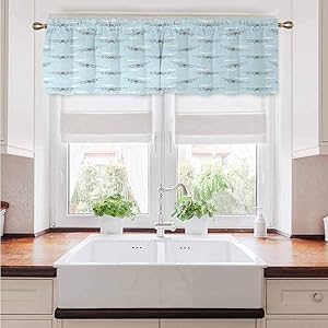 Valance Curtains Airplane Sun Blocking Print Curtains Old Aircraft Biplanes in Blue Sky Speedy Propellers Wings Retro Design for Kitchen Bathroom or Any Small Window Rod Pocket Panel 42