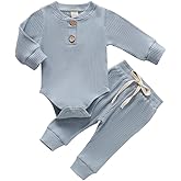 Bmnmsl Newborn Baby Boy Fall Clothes 3 6 12 18 24 Months Outfits Long Sleeve Knitted Cotton Romper & Pants Infant Winter Sets