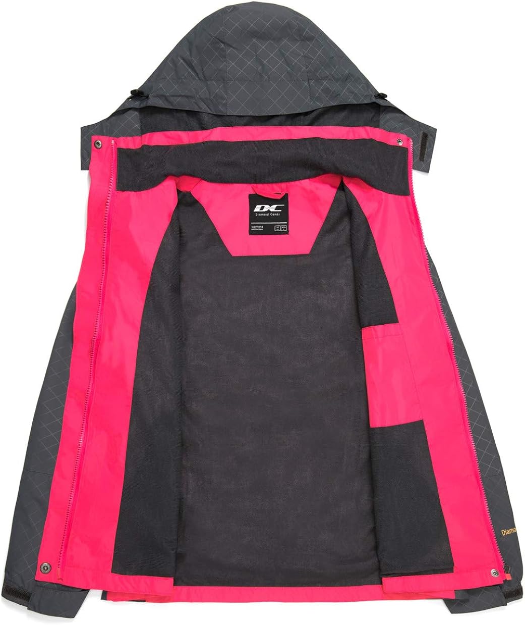 Diamond Candy Womens Rain Jacket Waterproof with Hood Lightweight Hiking Jacket : Clothing
