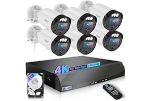 WEILAILIFE 【130° Ultra Wide-Angle & 2-Way Audio】 4K Outdoor Wired Security Camera System, Wired Home Security Camera System, Home Video Surveillance System