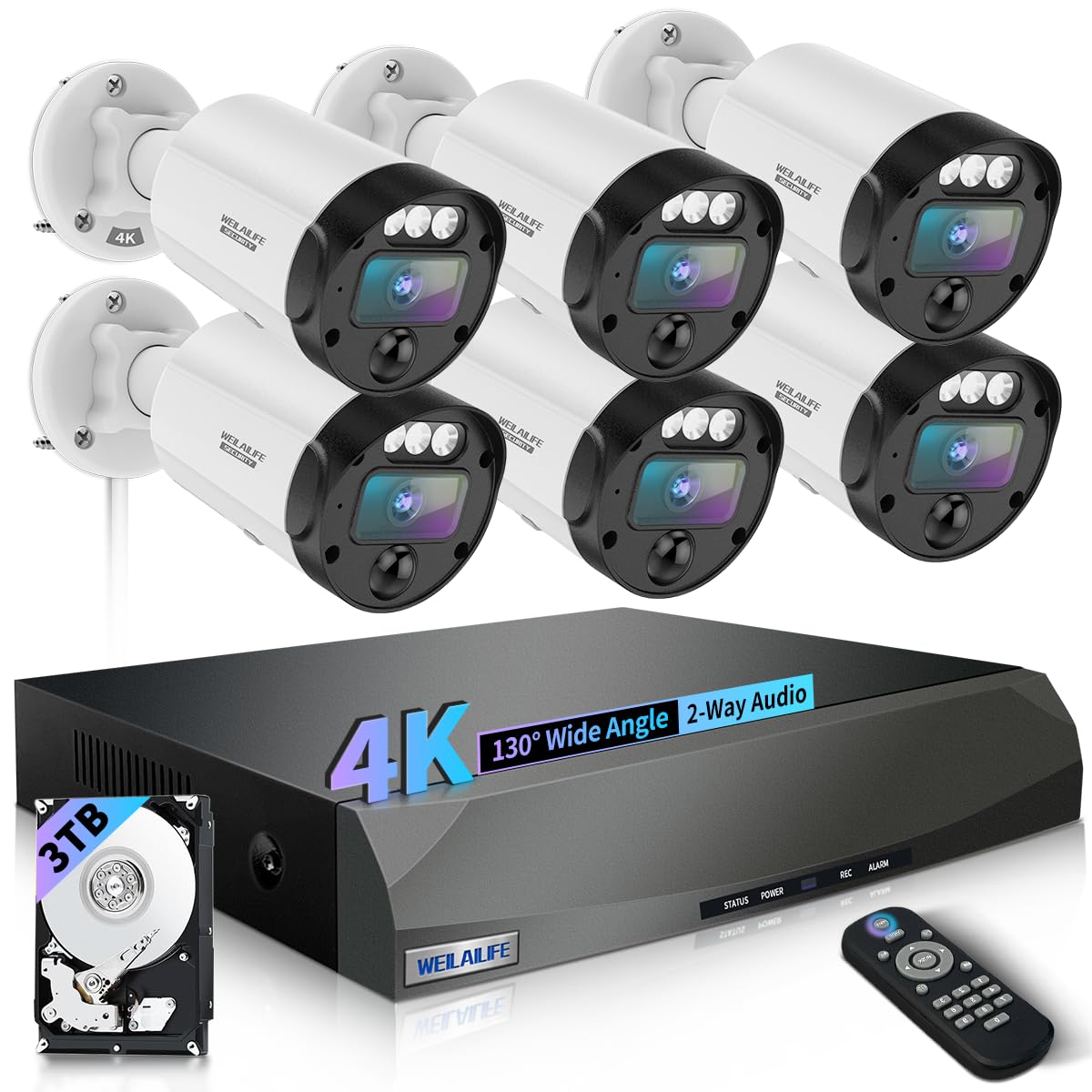 Photo 1 of ?130° Ultra Wide-Angle & 2-Way Audio? 4K Outdoor Wired Security Camera System, Wired Home Security Camera System, Home Video Surveillance System