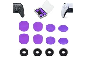 ShiMa Owl Thumb Grip Controller Gamepad Raised Antislip Thumb Stick Grips Thumbsticks Joystick Cap for PS5/4,Switch Pro Controller-Precision Rings(4pcs),Storage Case,Thumb Grips(8pcs),Purple Set