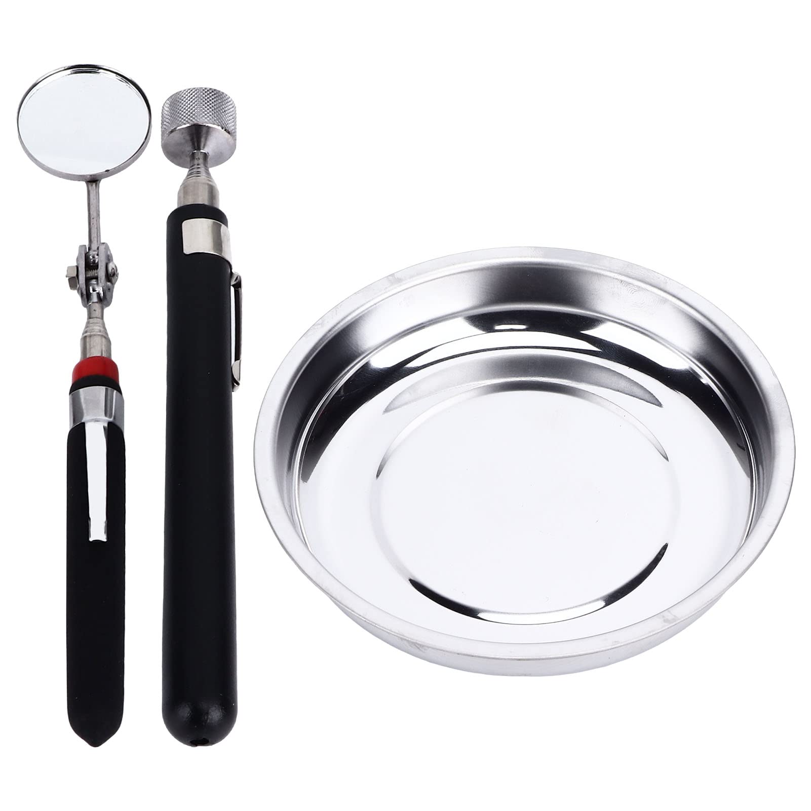 Shanrya Magnetic Parts Tray Set, 1000-1200 Gauss Magnets Magnetic Parts Tray Bowl Prevent Scratches, Non toxic Round Magnetic Parts Tray