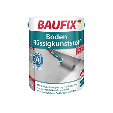 BAUFIX Boden-Flüssigkunststoff Decklack mittelgrau: Amazon.de: Baumarkt