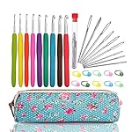 WooCrafts Large-Eye Blunt Needles Yarn Knitting PLUS Crochet Hooks Set with Case,Ergonomic Handle Crochet Hooks Needles for Arthritic Hands.Best Gift!