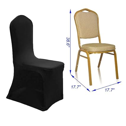 Gfcc Pack Of 10 Black Spandex Chair Covers Stretch Cloths High Fitted For Wedding Party Supplies Birthday Decorations Event Banqurt Baby Shower