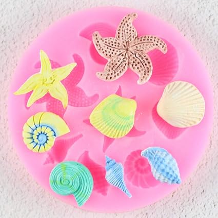 Mnbvc Outils De Decoration De Gateaux Creatures De La Mer Bricolage Conque Etoile De Mer Coquille Gateau Bonbons Moules En Silicone Bricolage Moule A Chocolat Amazon Fr Cuisine Maison