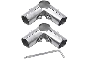 ZHSLDQ 2 Sets of 90 Degree Structural Pipe Connectors, 3-way Metal Connectors, for 3-Way Pipe Clamp end Rail Clamps (for 1" or 25MM or 3/4" OD, Silver)