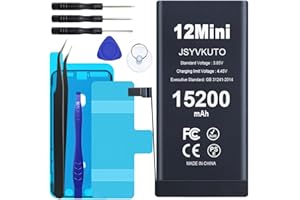 JSYVKUTO 15200mAh Battery for iPhone 12 Mini, New 0 Cycle Upgraded Higher Capacity Replacement Battery for iPhone 12 Mini with Full Set Repair Tool Kit, Model A2399 A2400 A2398 A2176